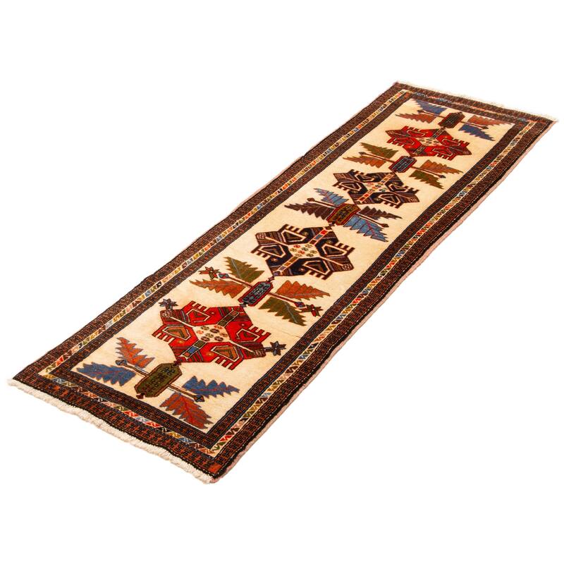 ECARPETGALLERY Hand-knotted Kayseri Vintage Cream Wool Rug - 2'8 x 8'9