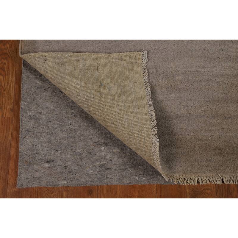 Hand Knotted Oriental 100% Wool Carpet Modern Modern Brown Gabbeh Runner Rug - 9' 9'' X 3' 2''