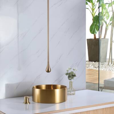 Luxury Ceiling Mounted Eye-Catching Long-Line Bathroom Faucet Single Hole in Black / Gold