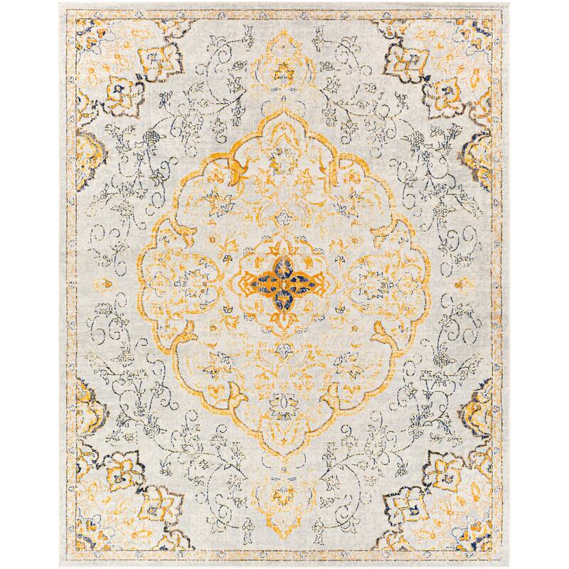 Livabliss Okeefe Vibrant Floral Medallion Area Rug