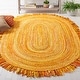 preview thumbnail 56 of 69, SAFAVIEH Handmade Braided Libby Country Cotton Rug with Fringe 3' x 5' Oval - Gold