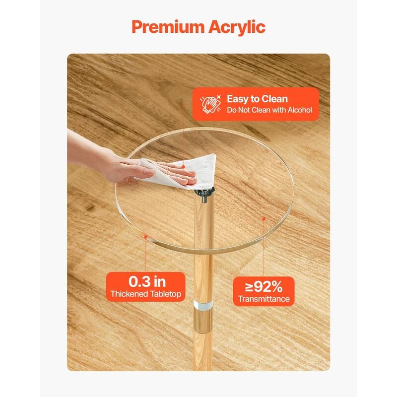 Clear Transparent Acrylic Side Table 10x10x21.3in with Sturdy Legs and 11lbs Load Capacity - 10 x 10 x 21.3 in