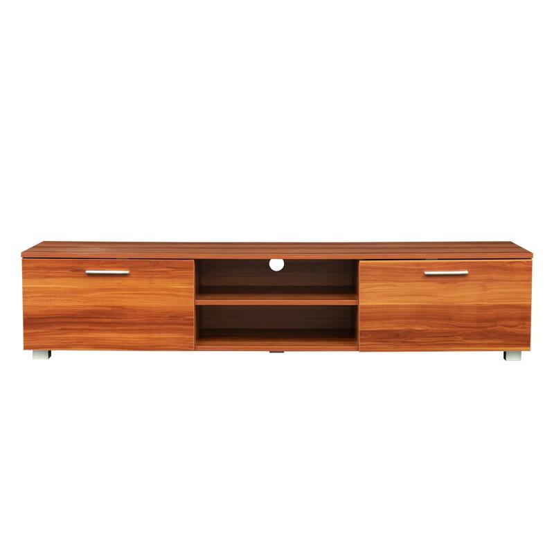Medieval-Style TV Stand Media Console, for 70 Inches with 2 Open Shelves and 2 Drawers, for Living Room Bedroom