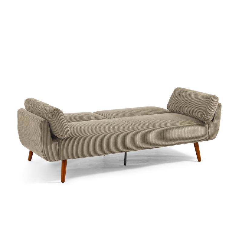 2 Set 73.5" W Upholstered Convertible Sleeper Sofa Bed with Pillows