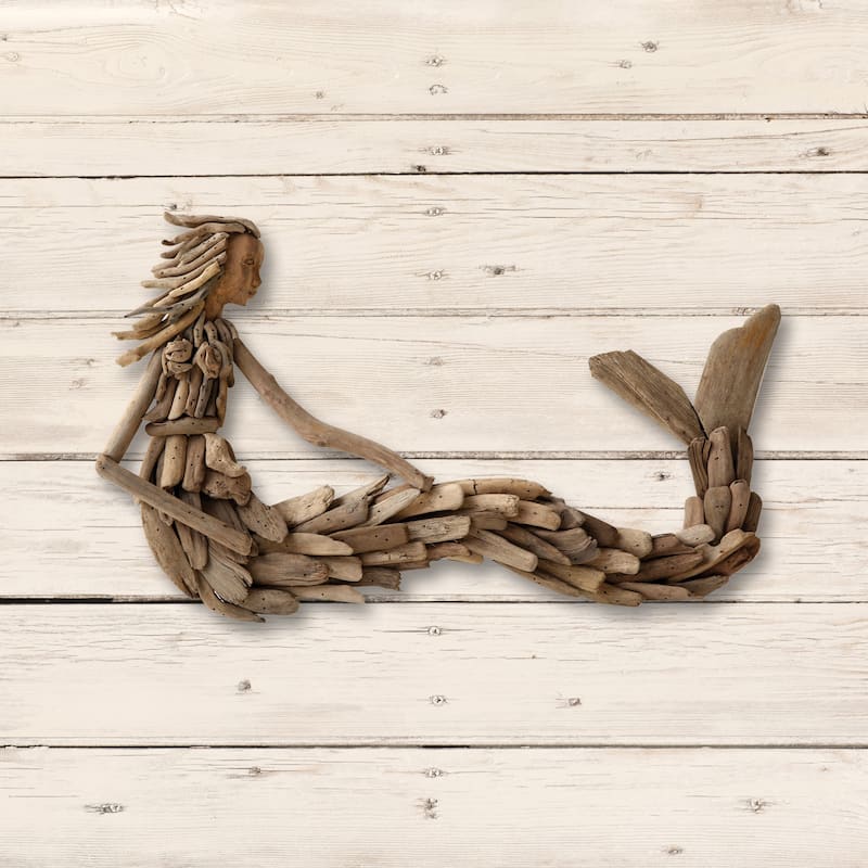 Driftwood Mermaid Wall Decor - 21" x 13"