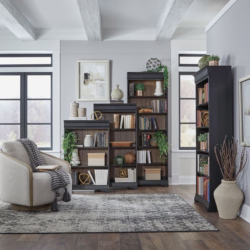 Liberty Furniture Meritage Home Office Bookcases - Size Options - Stepped Bookcase Wall
