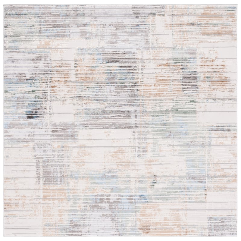 SAFAVIEH Bel Air Danijela Abstract Rug - 6'7" Square - Dark Grey/Gold