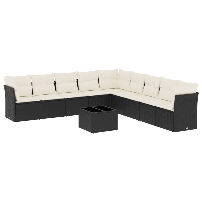 vidaXL Garden Sofa Set Black