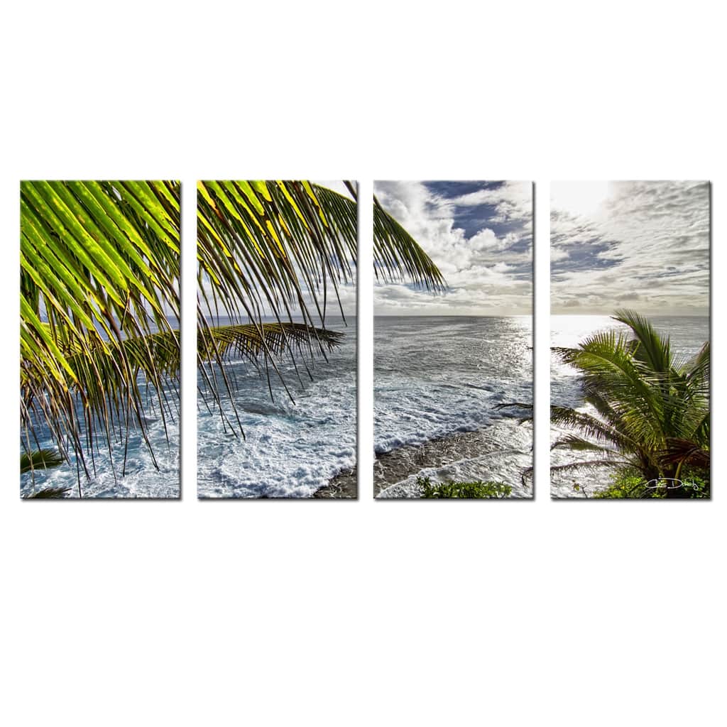 Ready2HangArt 'Palms View' 4-Piece Wrapped Canvas Wall Art Set