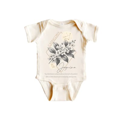 Capricorn Floral Celestial - Baby Boy Girl Clothes Infant Bodysuit Funny Cute Newborn