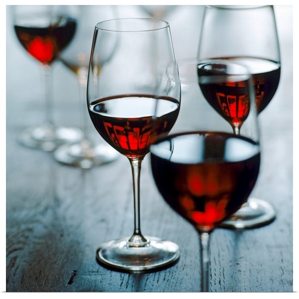 "Glasses of red wine, close-up" Poster Print