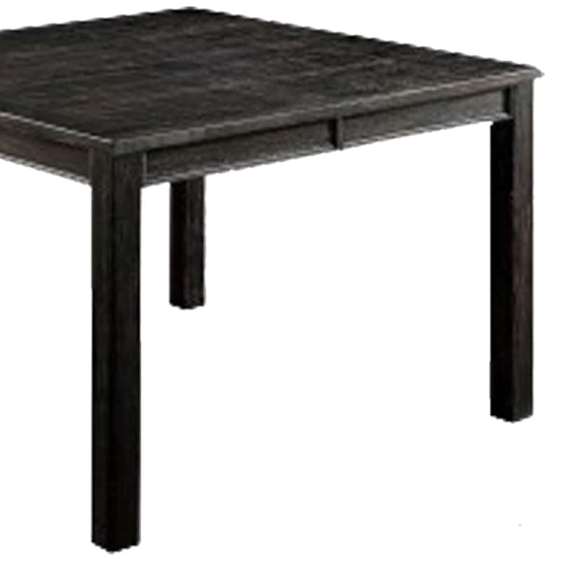 Rectangular Top Wooden Counter Height Table with Block Legs, Antique Black