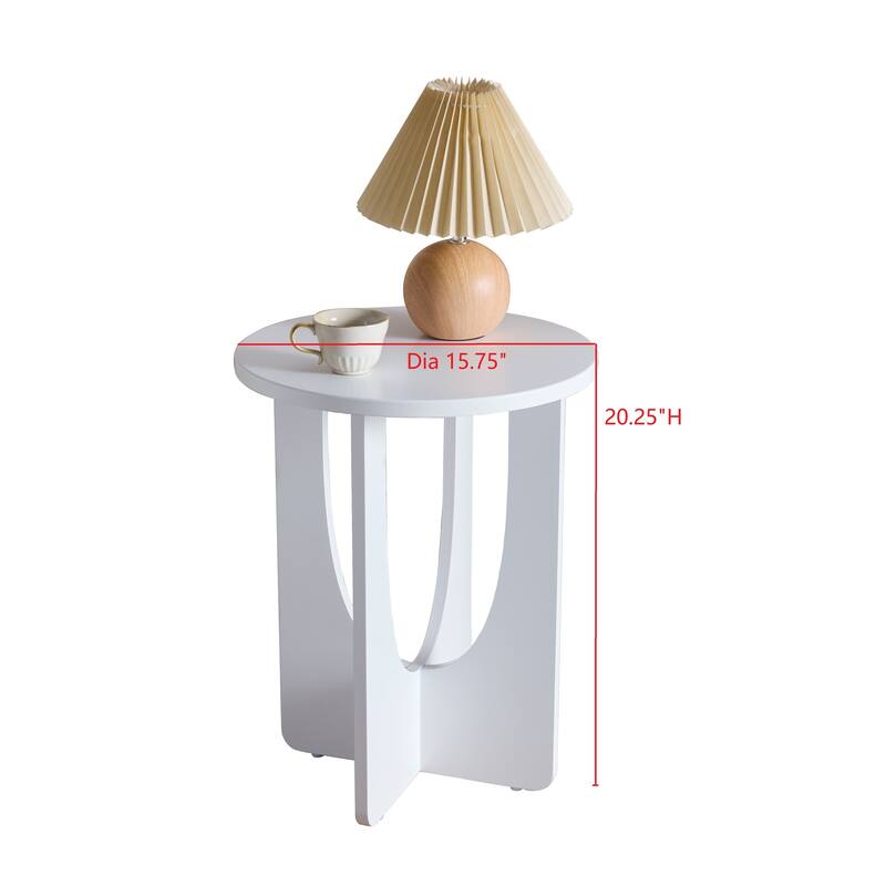 Theo Wood Side Table with Curved Panel Base