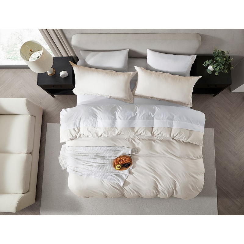 Nestl Premium Ultra Soft Pre-washed Duvet Cover Set with Zipper Closure and Corner Ties