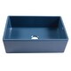 preview thumbnail 2 of 8, Austen Matte Blue Fireclay 30" Single Bowl Farmhouse Apron Front Undermount Kitchen Sink and Drain