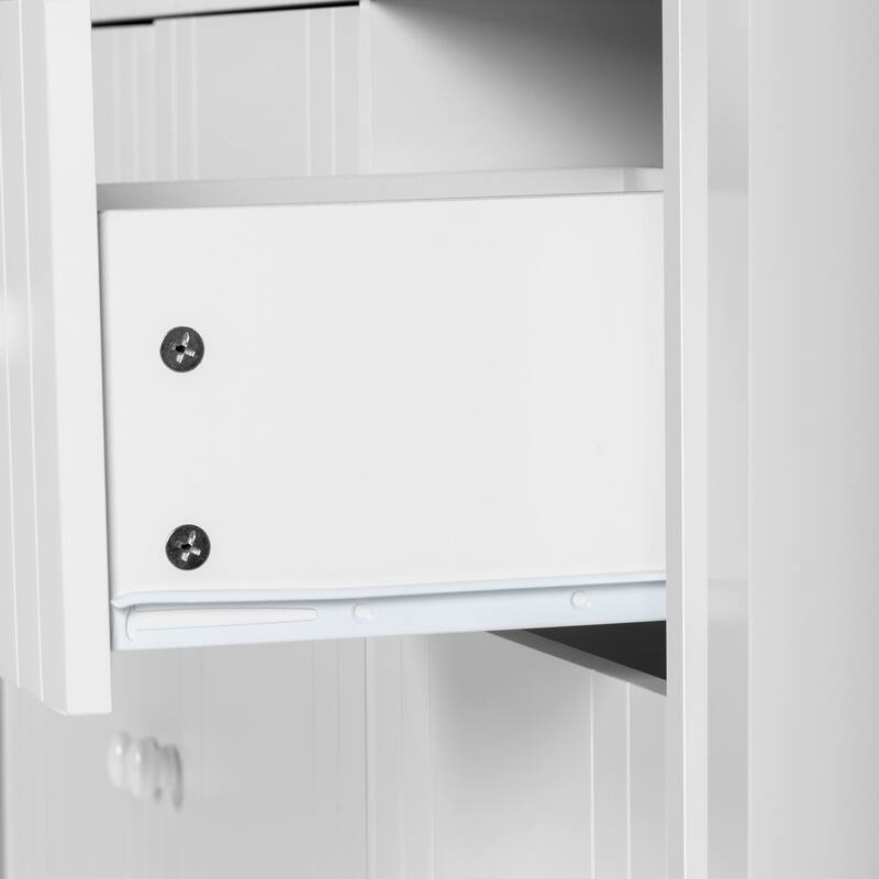 Anmytek Multifunctional 90 Inch Sideboard with Hideaway Extendable Table Wooden Cabinet with Doors and Drawers for Small Spaces