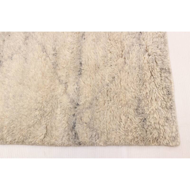 ECARPETGALLERY Hand-knotted Tangier Light Grey Wool Rug - 6'2 x 9'0
