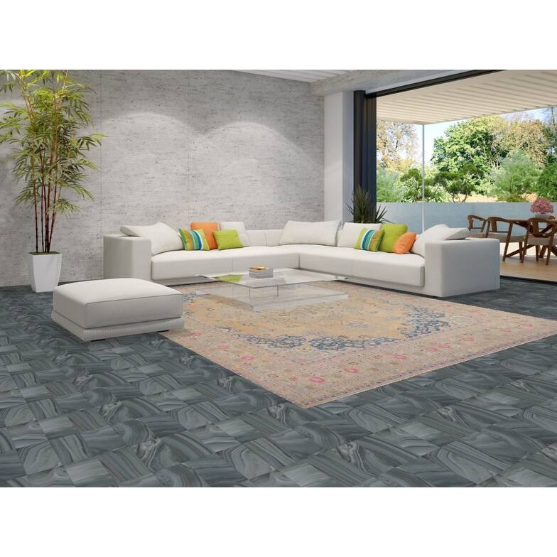 Hand Knotted Oriental 100% Wool Carpet Traditional Floral Peach Tabriz Area Rug - 12' 6'' X 9' 6''