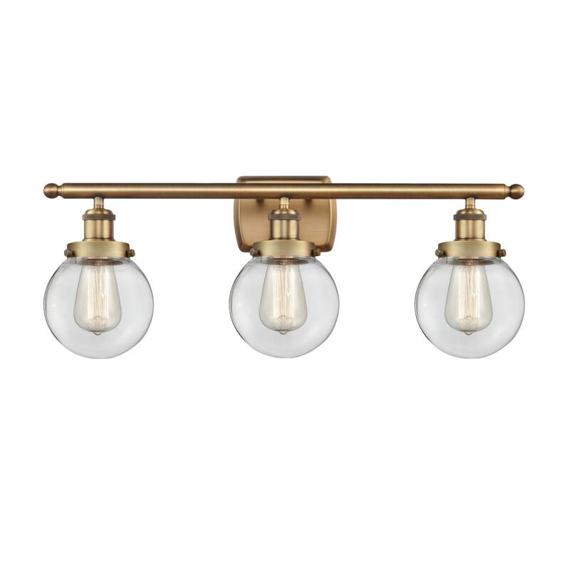 Innovations Lighting 916-3W-11-26 Beacon Vanity Beacon 3 Light 26" - Brushed Brass / Clear