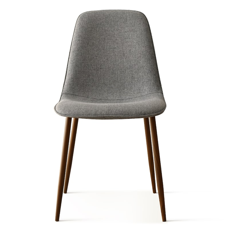 Modern Solid Back Side Dining Chair Walnut leg(Set of 4)