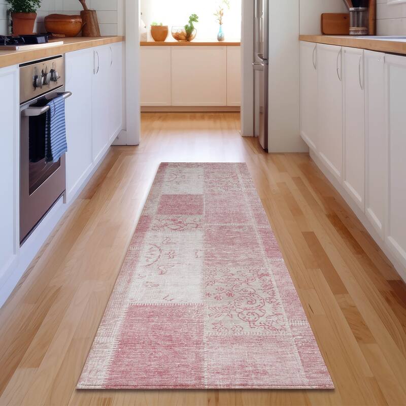 Premium Washable Super Soft Vintage Boho Mayfield Rug - Pink - 2' 3" x 7' 6" - Runner