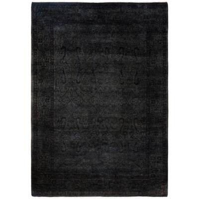 Overdyed One-of-a-Kind Hand-Knotted Area Rug - Gray - 4' 2" x 5' 10"