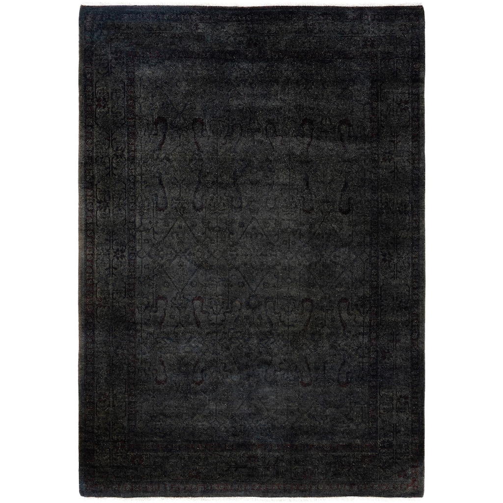 Overdyed One-of-a-Kind Hand-Knotted Area Rug - Gray - 4' 2" x 5' 10"