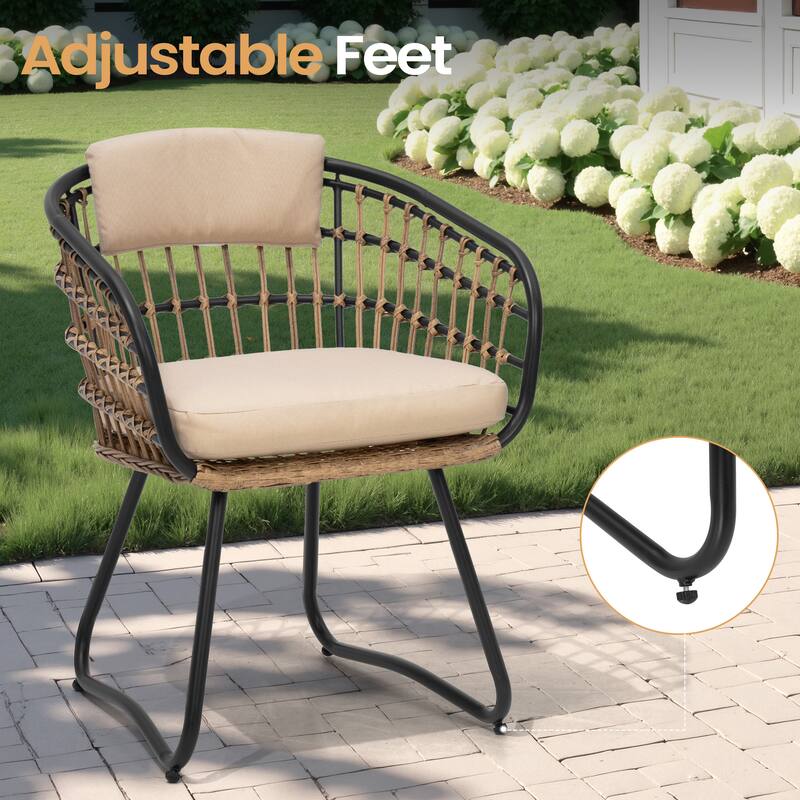VredHom 11PC Outdoor Patio Extendable Table Dining Sets Table with Rattan Chairs