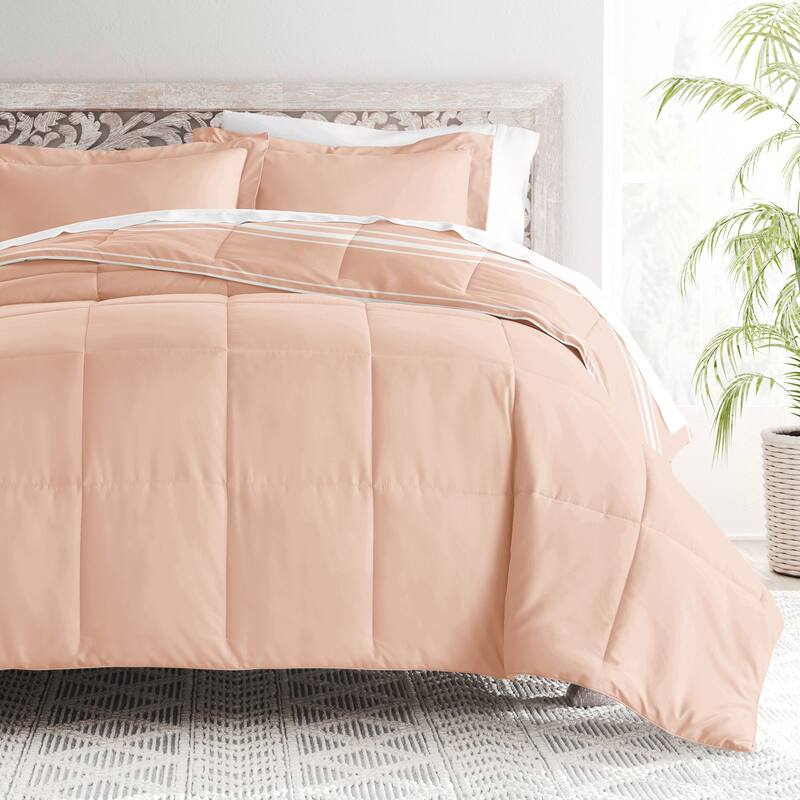 Becky Cameron Reversible Down-Alternative Comforter in Ombre and Soft Stripe