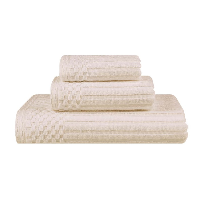 Superior Soho Ribbed Cotton 3-Piece Assorted Towel Set