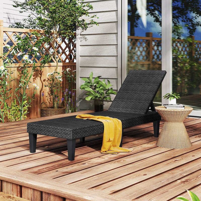 Costway 1/2 PCS Outdoor Chaise Lounger Chair 3-Position Reclining - See Details