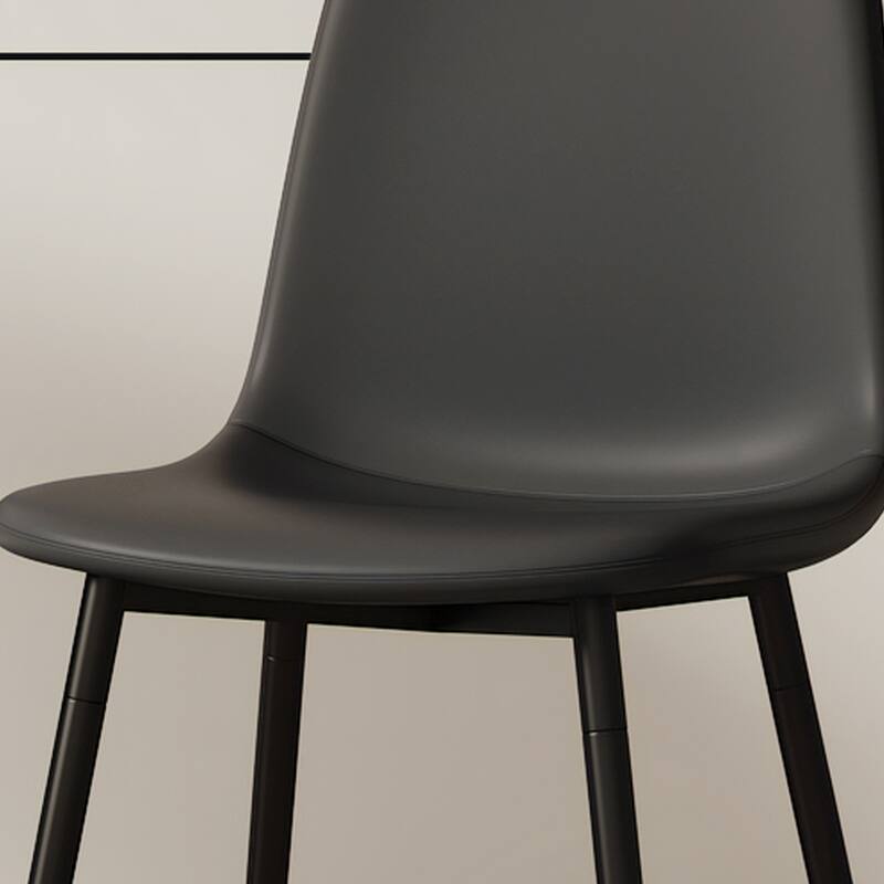 Modern Dining Table Set with Marble Pattern Top, O-Shaped Legs, Waterproof Cat Paw Leather Chairs, Non-Slip Feet