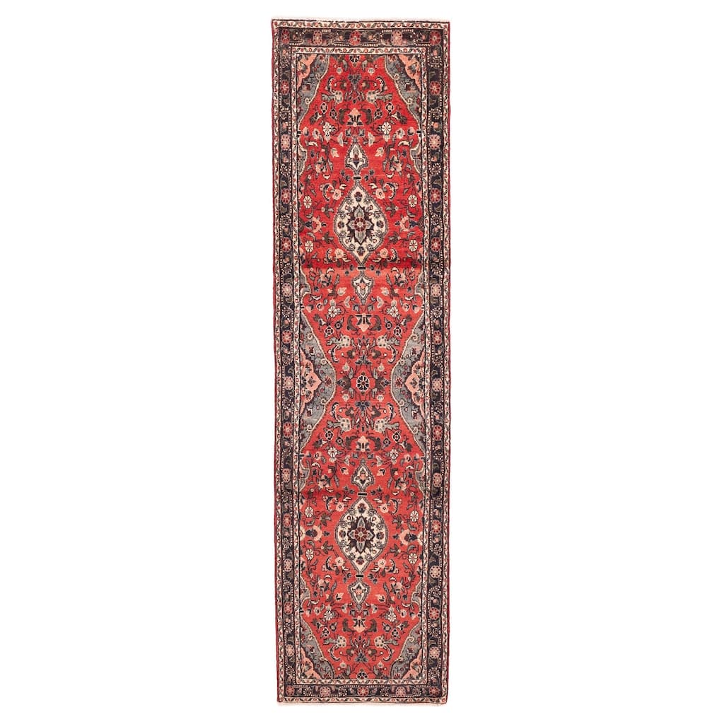 ECARPETGALLERY Hand-knotted Andelz Red Wool Rug - 2'8 x 11'6