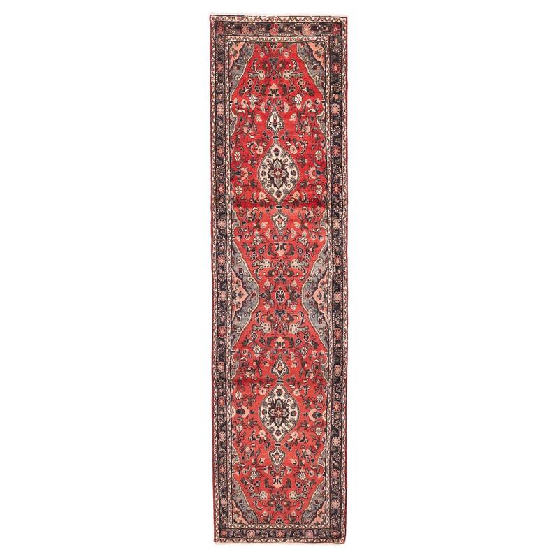 ECARPETGALLERY Hand-knotted Andelz Red Wool Rug - 2'8 x 11'6