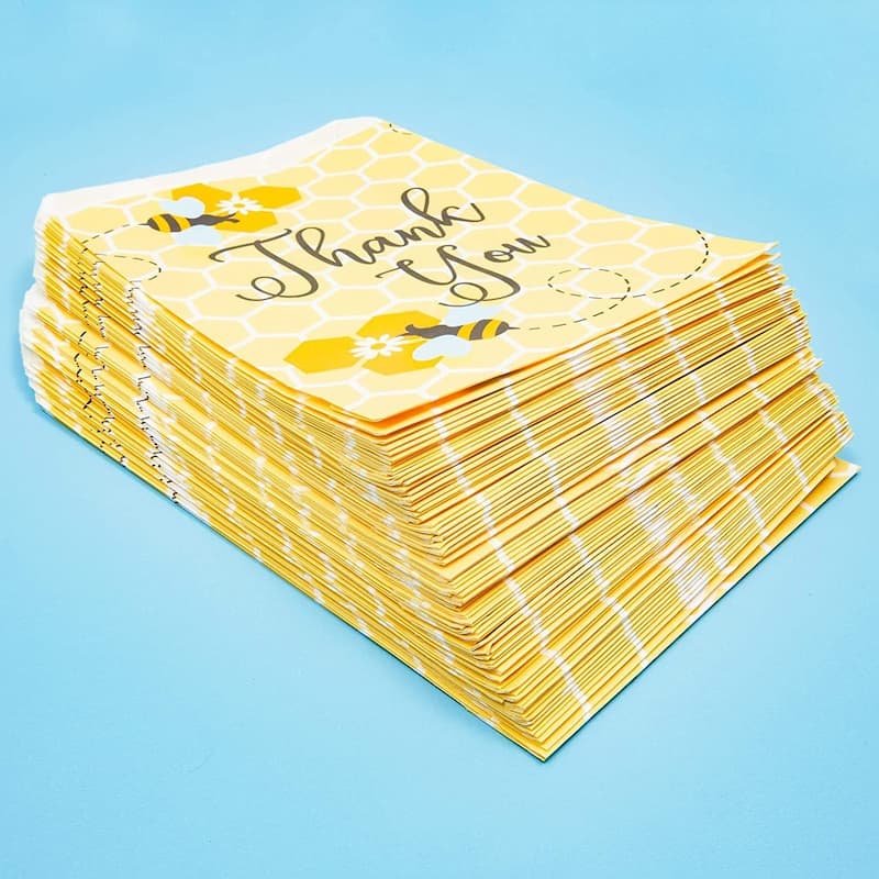 Sparkle and Bash 100pcs Bumblebee Party Favor Goodie Bag for Honey Bee Baby Shower Treat Gifts 7"
