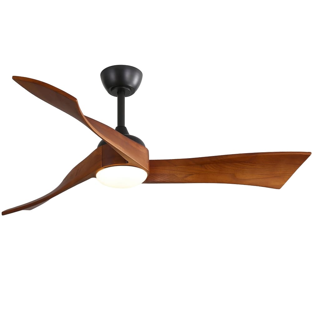 Sofucor 52" Solid Wood/ABS Noiseless Ceiling Fan with Dimmable Light Optional and Remote, 6-Speed Reversible, Smart Optional