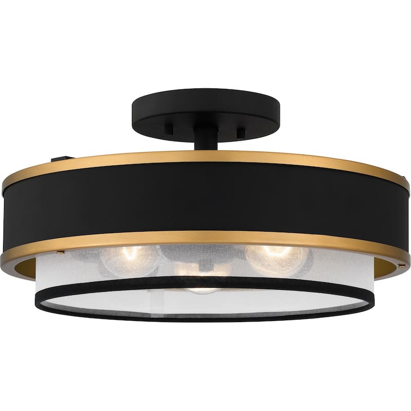 Quoizel Semi-Flush Mount 3-Light Semi-Flush Mount in Earth Black