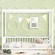 preview thumbnail 2 of 6, Twin Size Canopy Frame Floor Bed with Fence, Guardrails,White