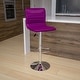 preview thumbnail 15 of 111, Modern Vinyl Stitch Back Adjustable Height Barstool - 16"W x 19"D x 35" - 44"H Purple