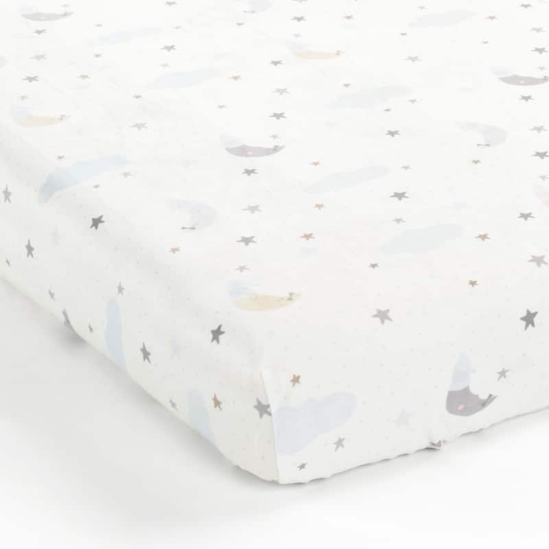 Lush Decor Goodnight Little Moon Soft & Plush Fitted Crib Sheet - 52"x 28" x 9"