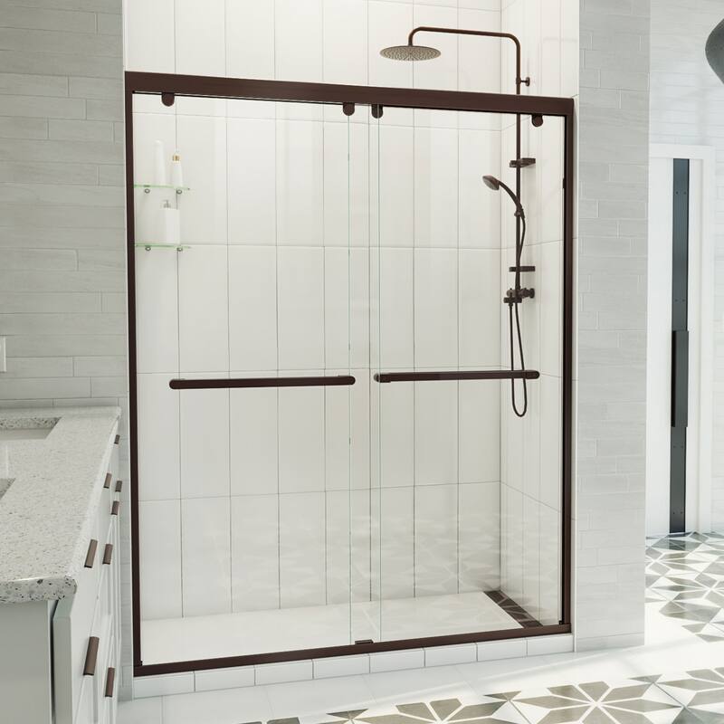 DreamLine Charisma-X 56-60 in. W x 76 in. H Frameless Bypass Sliding Shower Door in Oil Rubbed Bronze