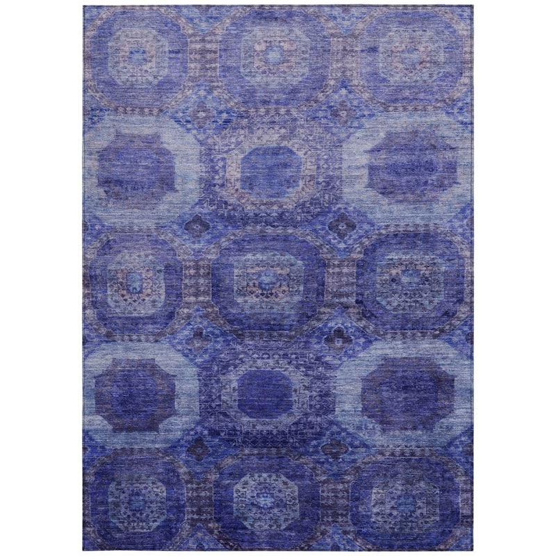 HomeRoots Medallion Transitional Rectangle Outdoor Rug