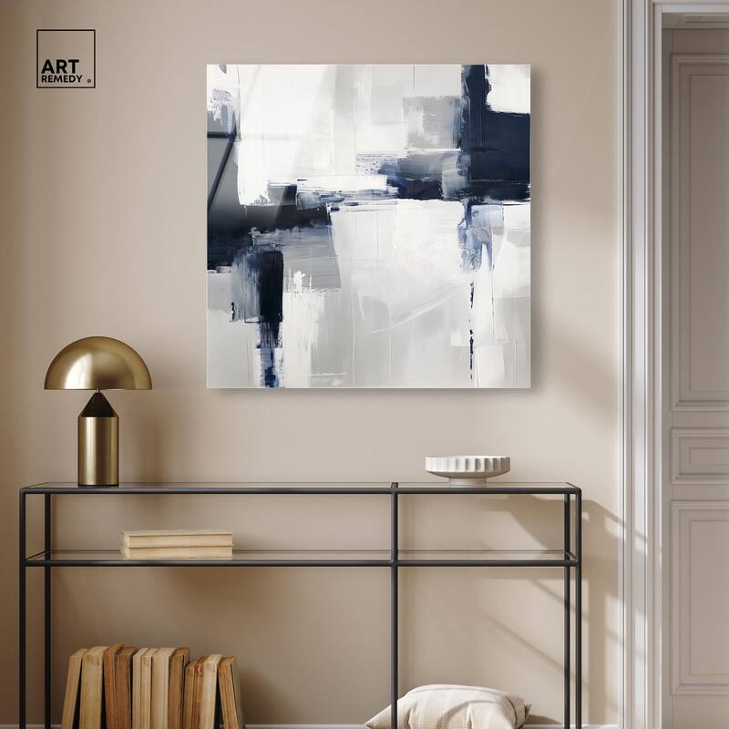 Blue Cascades on Still White Acrylic by Art Remedy, Ready to Hang