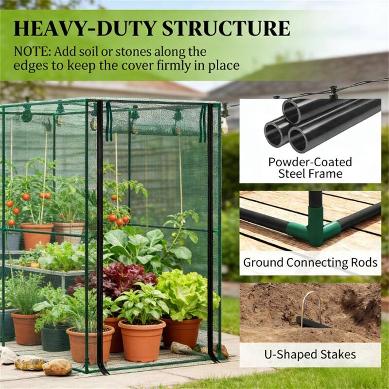 Crop Cage, Spacious Protection for Tall Crops, Green