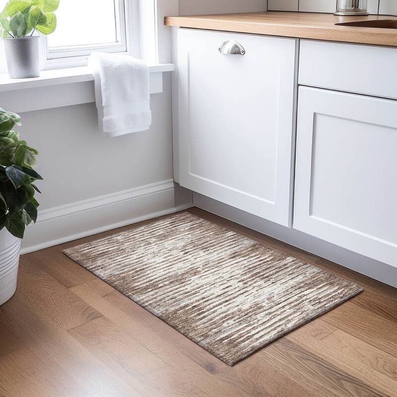 Machine Washable Indoor/ Outdoor Chantille Abstract Ombre Rug