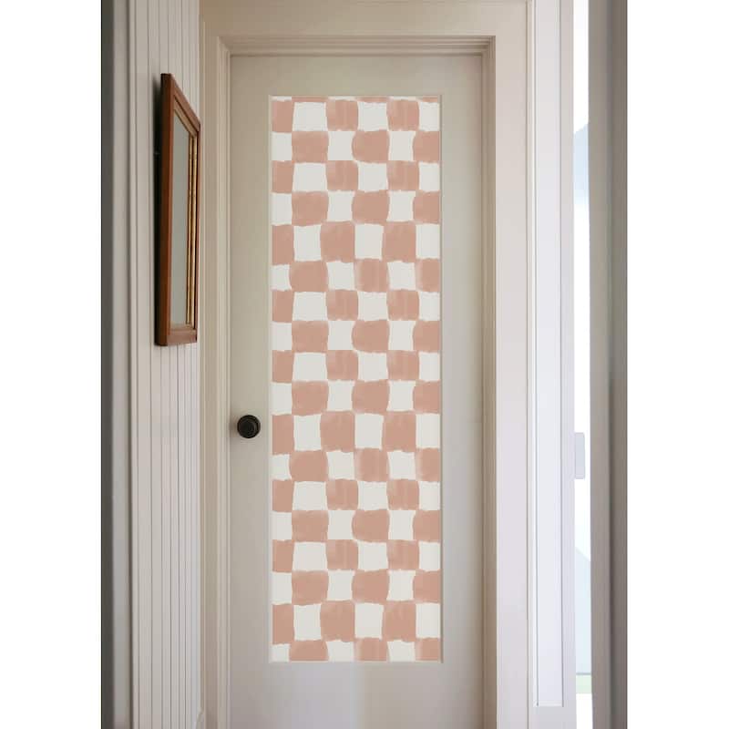 Mr. Kate Tess Watercolor Checker Terracotta Peel and Stick Wallpaper