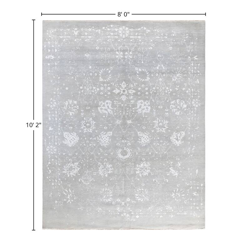 Ikat One-of-a-Kind Hand-Knotted Area Rug, Gray - 8' 0" x 10' 2"