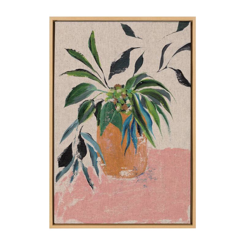 Kate and Laurel Sylvie Foliage lI Neutral Linen by Nikita Jariwala