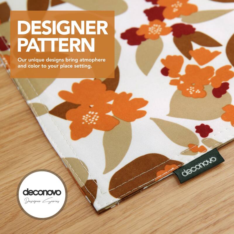 Deconovo Waterproof Oxford Floral Placemats ( Pack of 4)