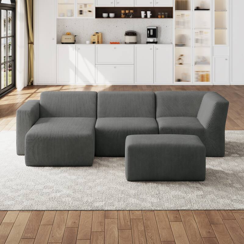 Modular Sectional Sofa 4-seater Oversized Chaise Lounge Couch for Living Room